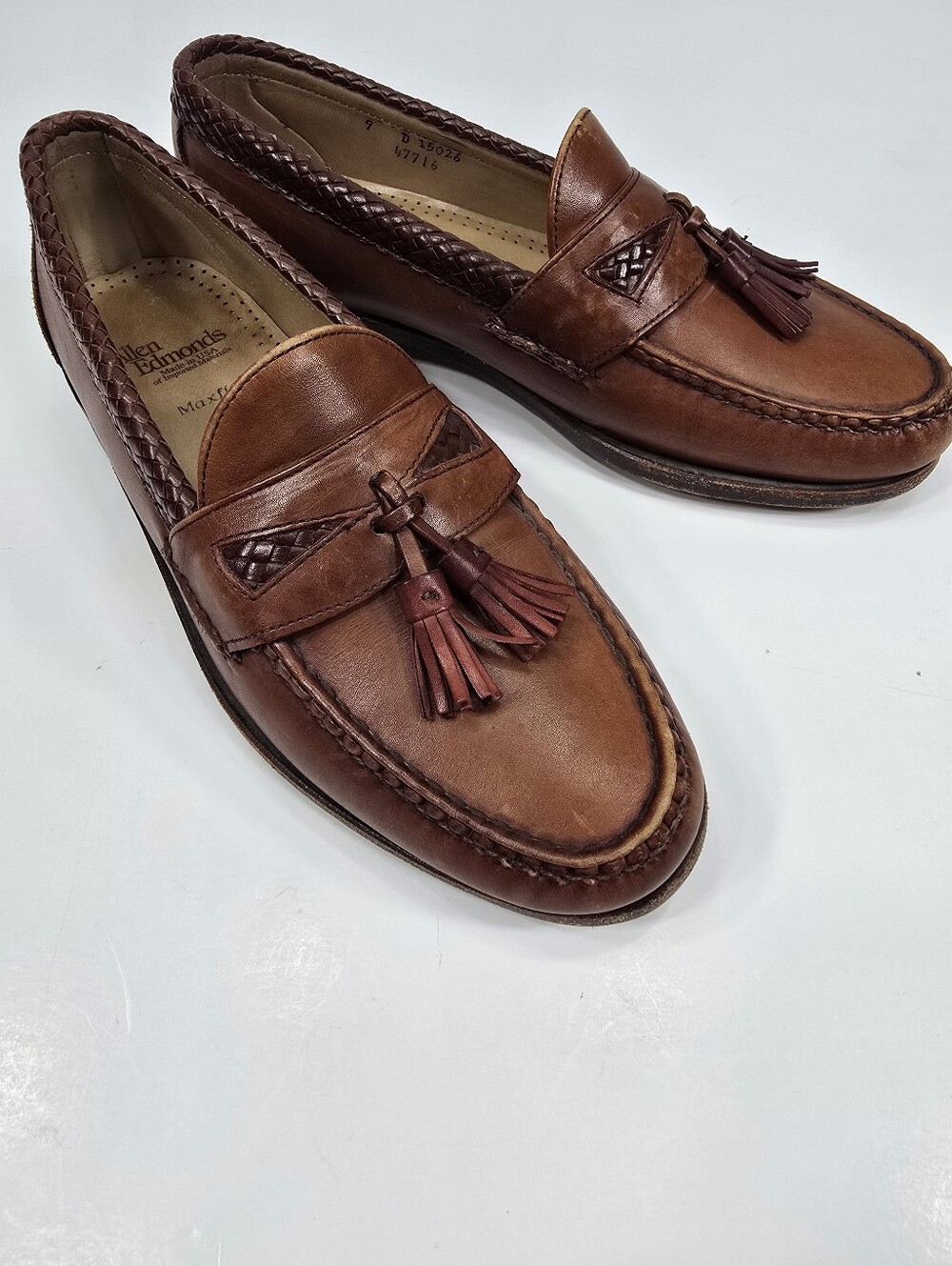 Allen Edmonds Maxfield Tassel Loafers Men's 9 D Brown Leather Made in USA Preppy